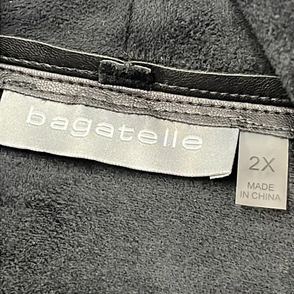 BAGATELLE Faux Leather & Suede Waterfall Minimalist Rib SLV Urban Chic Jacket 2X - Picture 4 of 16